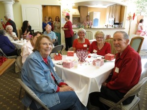 Guests Leta Hayden, Rosalie Teeple, Donna Totten, Flo Stomoski, and Pete Northcutt with their candy boxes filled with their favorite treats