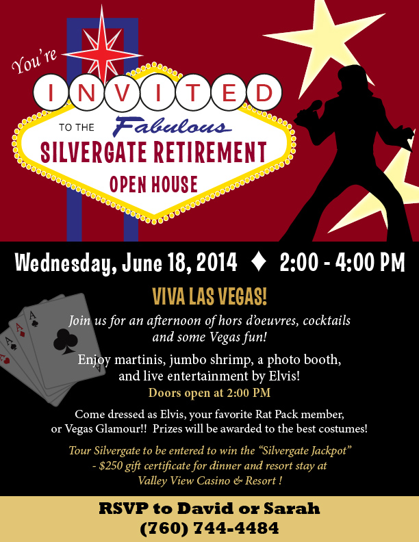 Silvergate San Marcos Vegas Fun Open House Invite