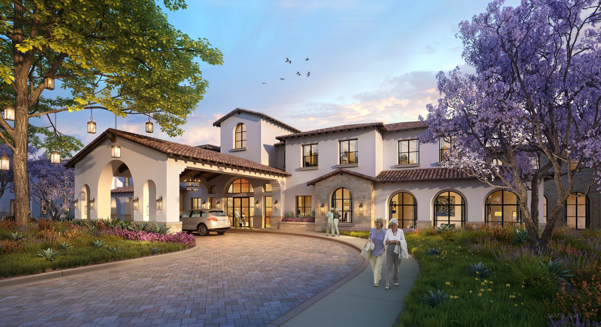 Rendering of Silvergate RSF Central Club House and entryway