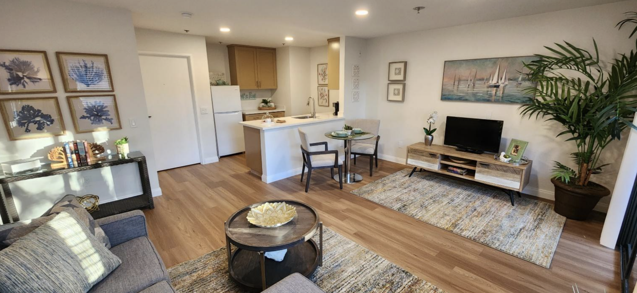 The new One-Bedroom, Open Kitchen Floorplan Design at Silvergate Fallrook.