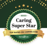Award badge for the 2023 Caring Super Star