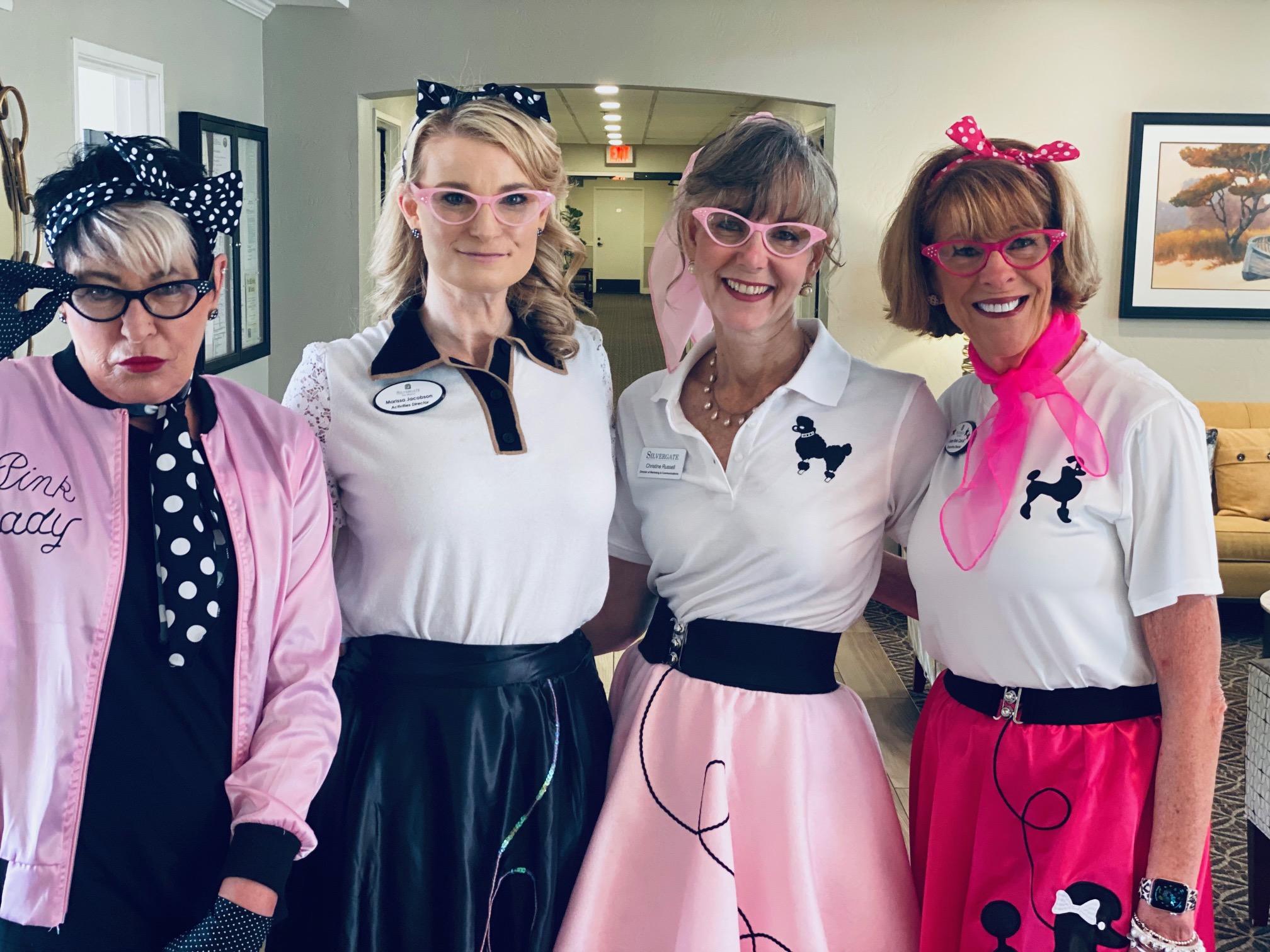 Staff dressed up for Silvergate's Sock Hop celebration